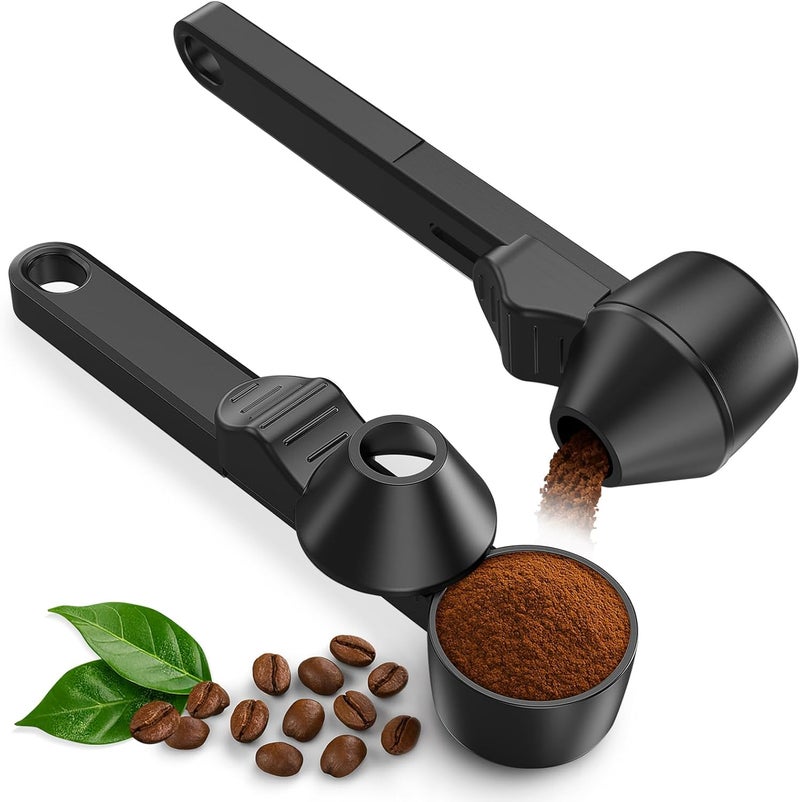 LimanChef Coffee Scoop & Funnel for Reusable K Cup Refillable Coffee Pods,Mess-Free Measuring Spoon 2 TBSP Capacity for Ground Coffee, Protein Powder & Tea, Funnel Design without Spilling(2, Black) - Image 1